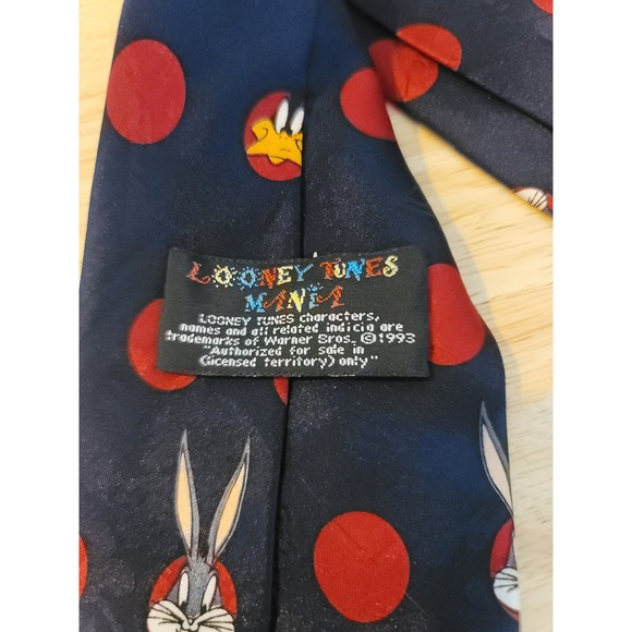 Vintage Looney Tunes Tie Bugs Bunny Daffy Duck Sylvester 1993 Cartoon - Picture 2 of 3